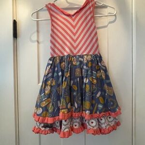 Matilda Jane Pink and Blue Striped and Patterned Dress